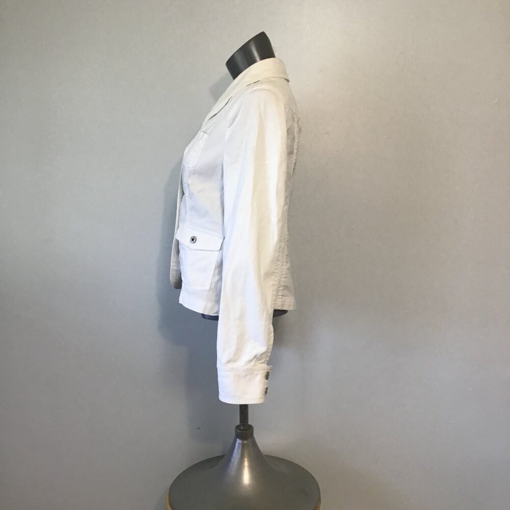 Gap Unconstructed White Single Breasted Cotton Bl… - image 5